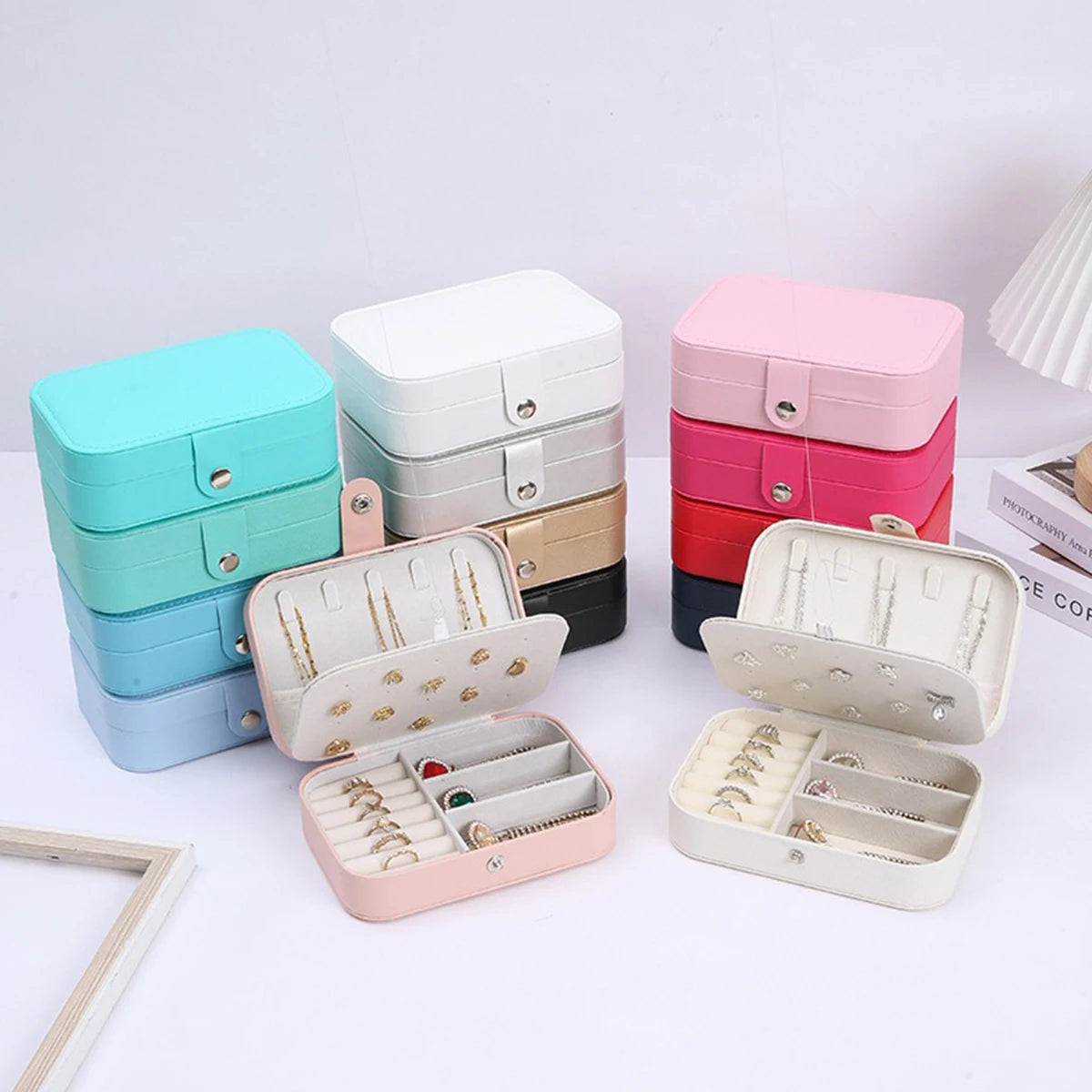 Velvet Travel Jewelry Organizer Box
