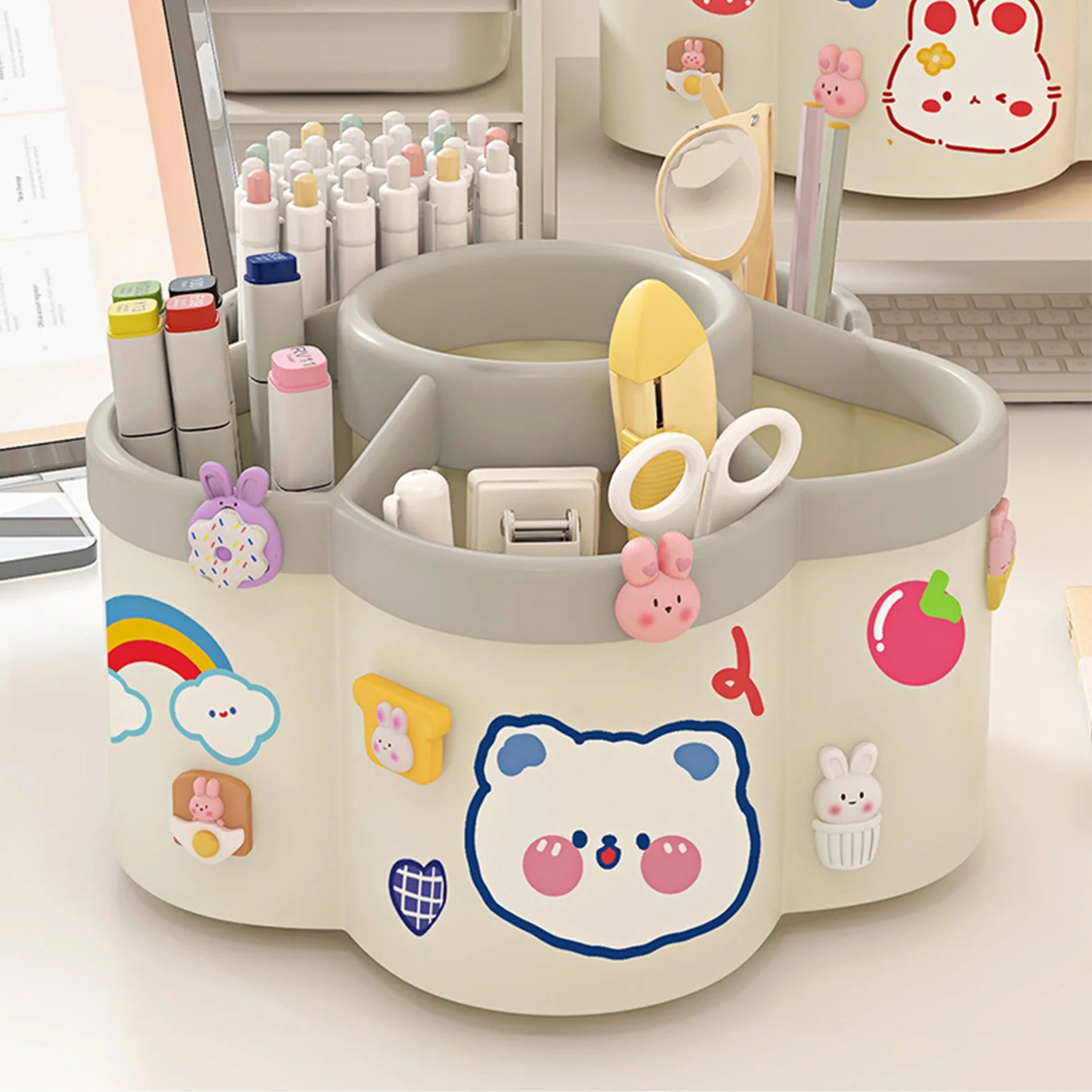 360° Rotating Makeup Brush & Pen Holder