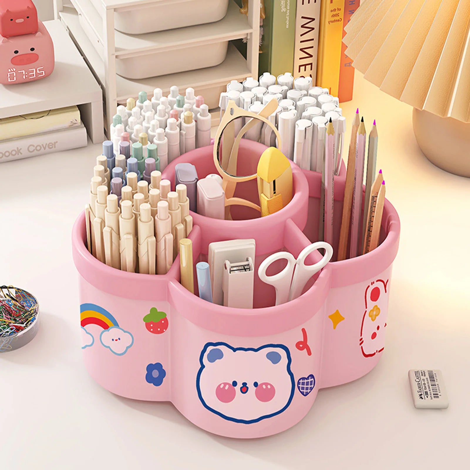 360° Rotating Makeup Brush & Pen Holder