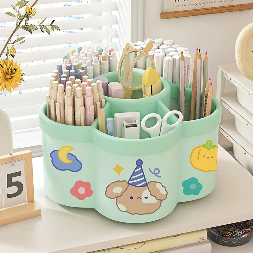 360° Rotating Makeup Brush & Pen Holder