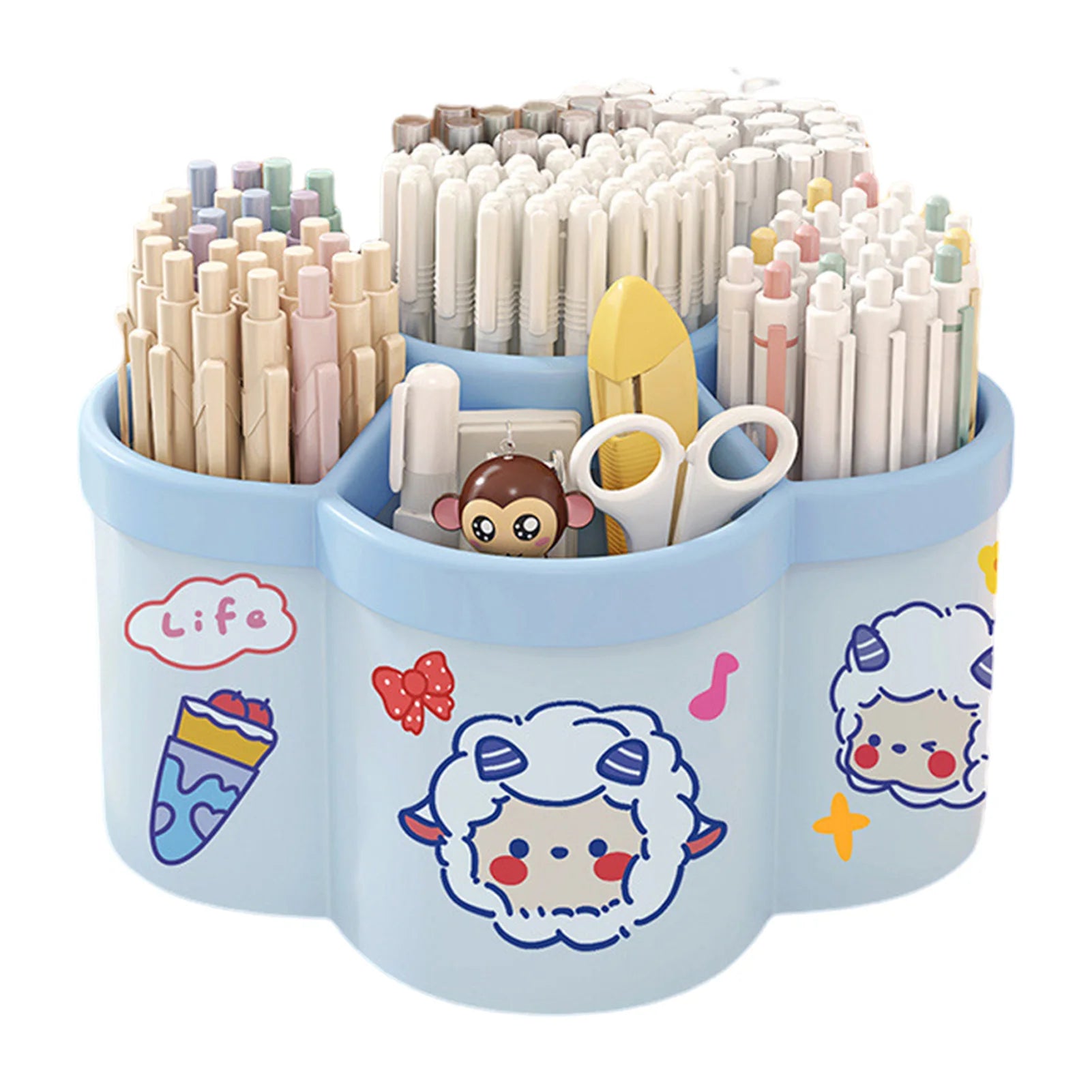 360° Rotating Makeup Brush & Pen Holder